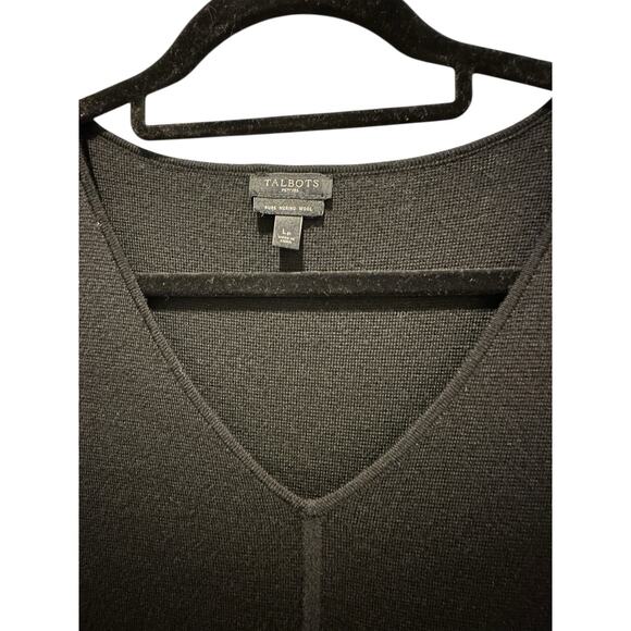 Talbots Black Pure Merino Wool Sweater Dress Size LP OfficeChic CapsuleWardrobe - Picture 3 of 7